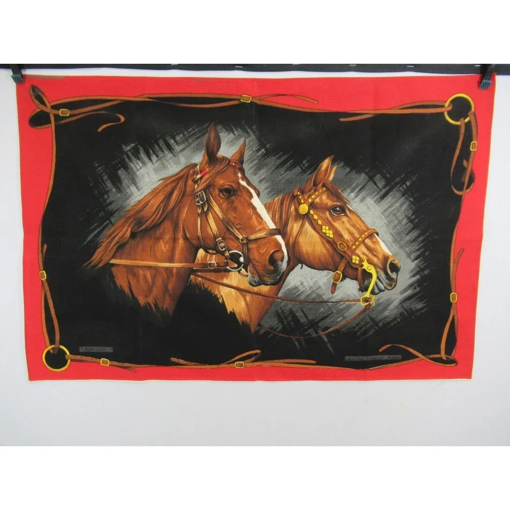 Vintage Thoroughbred Horse Print Tea Towel Creations Sonacott France